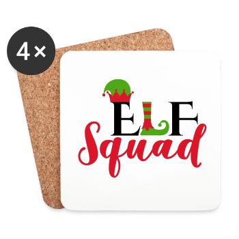 Elf squad gift Christmas Santa Claus Weih - Coasters (set of 4) - white - Front