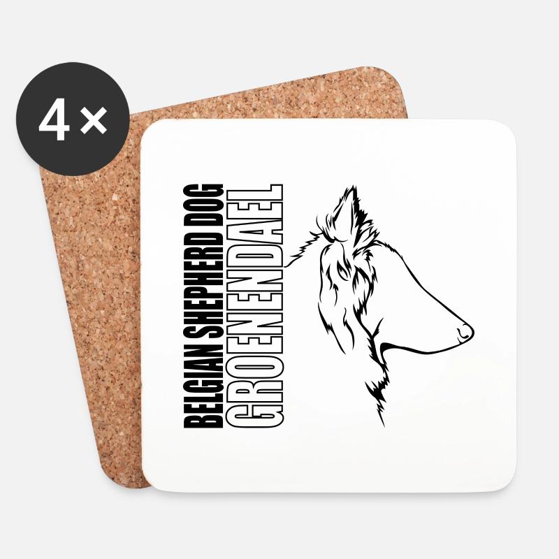 BELGIAN SHEPHERD DOG GROENENDAEL Profil Wilsigns - Untersetzer (4er-Set) - Weiß