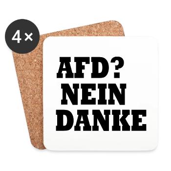 Afd nein danke - Untersetzer (4er-Set) - Weiß - Vorne