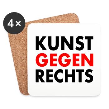Kunst gegen rechts - Untersetzer (4er-Set) - Weiß - Vorne
