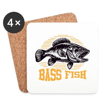 Barsch-Fisch - Untersetzer (4er-Set) - Weiß - Vorne