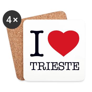 I LOVE TRIESTE - Untersetzer (4er-Set) - Weiß - Vorne