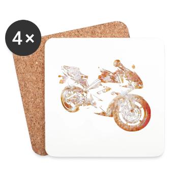 Feu de moto - Dessous de verre (lot de 4) - blanc - Devant