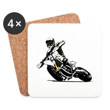 Supermoto - Supermotard - Coasters (set of 4) - white - Front