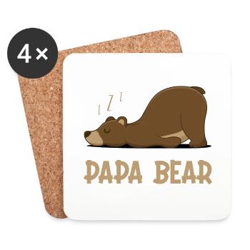Papa Bear - Untersetzer (4er-Set) - Weiß - Vorne