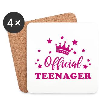 Cadeau officiel pour le 13e anniversaire de l’adolescent - Dessous de verre (lot de 4) - blanc - Devant