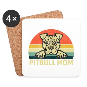 Pitbull Mom - Coasters (set of 4) - white - Front