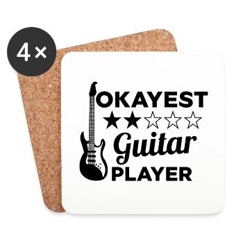 Okayest Gitarrist - Lustiger Gitarrist - Untersetzer (4er-Set) - Weiß - Vorne
