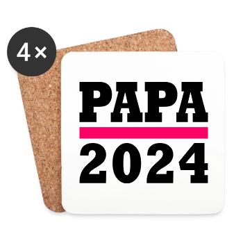 Papa 2024 - Untersetzer (4er-Set) - Weiß - Vorne
