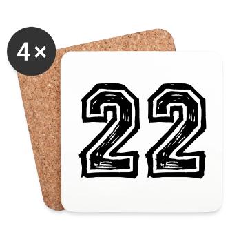 22 number jersey - Coasters (set of 4) - white - Front