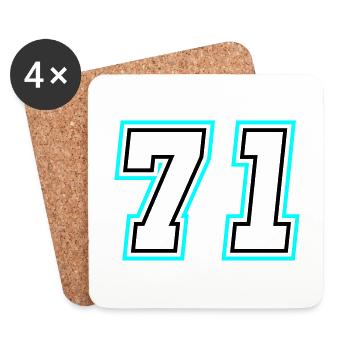 71 Zahl Symbol - Untersetzer (4er-Set) - Weiß - Vorne