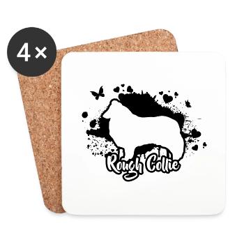 ROUGH COLLIE Dogs Dog Herding Dog Wilsigns - Coasters (set of 4) - white - Front