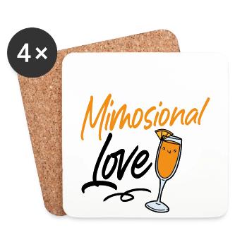 Lustiges Mimosional Love Sonntag Brunch Shirt - Untersetzer (4er-Set) - Weiß - Vorne