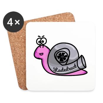 Turboschnecke Rosa - Untersetzer (4er-Set) - Weiß - Vorne