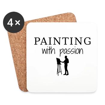 Artiste peintre disant artiste peintre cadeau - Dessous de verre (lot de 4) - blanc - Devant
