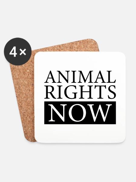 ANIMAL RIGHTS NOW - Untersetzer (4er-Set) - Weiß