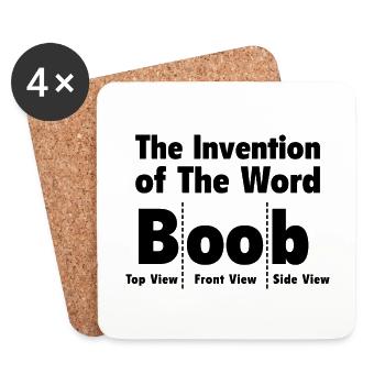 The Invention Of The Word Boob - Coasters (set of 4) - white - Front