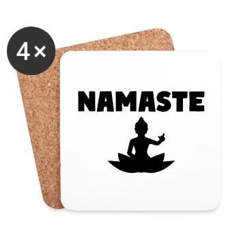 NAMASTE Doigt d’honneur Bouddha Yoga Humour - Dessous de verre (lot de 4) - blanc - Devant