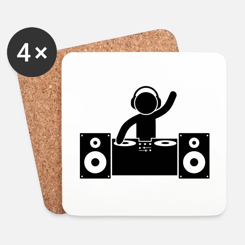 dj turntables - Untersetzer (4er-Set) - Weiß