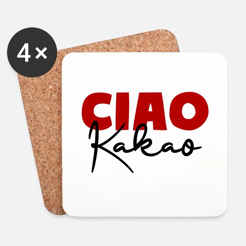 Ciao Kakao Tschüss Tschau Bye - Untersetzer (4er-Set) - Weiß