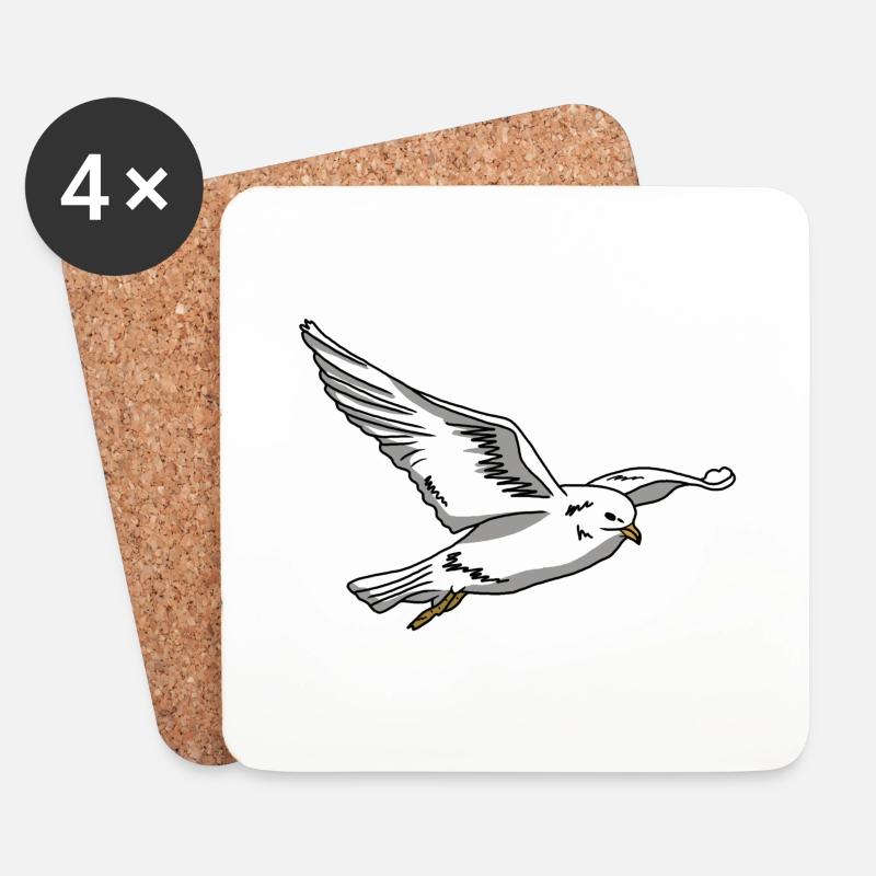 Seagull - Untersetzer (4er-Set) - Weiß