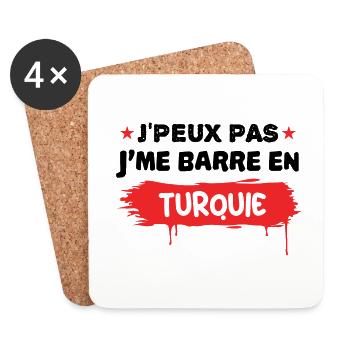 je peux pas je me barre en Turquie - Dessous de verre (lot de 4) - blanc - Devant