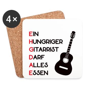Gitarrist Gitarrensaiten Merksatz Gitarrenspieler - Untersetzer (4er-Set) - Weiß - Vorne