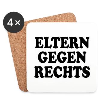 Eltern gegen rechts - Untersetzer (4er-Set) - Weiß - Vorne