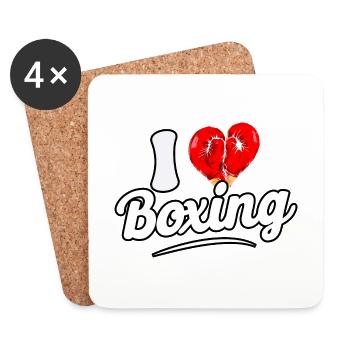 I love Boxing - Coasters (set of 4) - white - Front