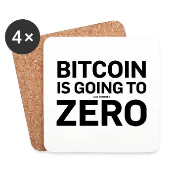 Bitcoin Sprüche Bitcoin wird noch eine Null - Untersetzer (4er-Set) - Weiß - Vorne