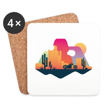 Chopper desert - Coasters (set of 4) - white - Front