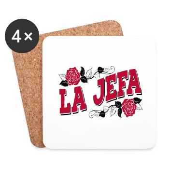 La Jefa Funny Spanish Boss Babe Saying - Coasters (set of 4) - white - Front