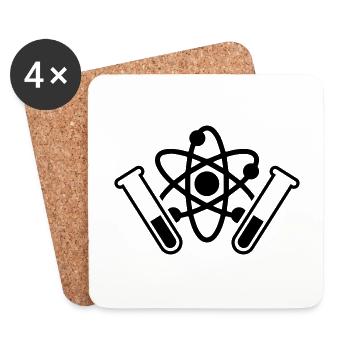 Symbole du tube à essai - Dessous de verre (lot de 4) - blanc - Devant