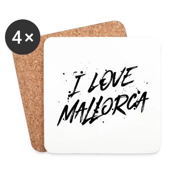 J’aime Majorque - Dessous de verre (lot de 4) - blanc - Devant