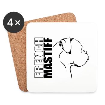 FRANÇAIS MASTIFF Profil Chiens Wilsigns - Dessous de verre (lot de 4) - blanc - Devant