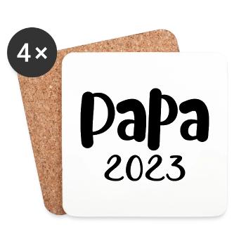 Papa 2023 Dad 2023 Geschenk Papa - Untersetzer (4er-Set) - Weiß - Vorne