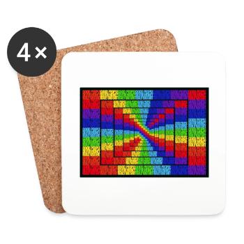 Faire de la mauvaise merde pour de l’argent Arc-en-ciel - Dessous de verre (lot de 4) - blanc - Devant