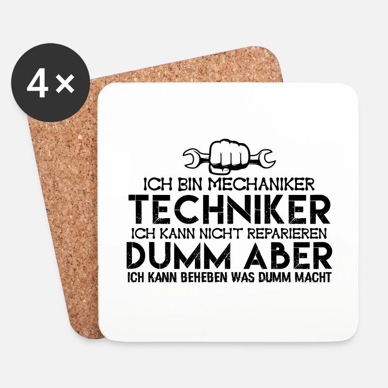 Mechaniker Techniker | Mechaniker - Untersetzer (4er-Set) - Weiß