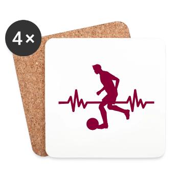 Herzschlag - Football / Sportverein Kicker Fußball - Dessous de verre (lot de 4) - blanc - Devant