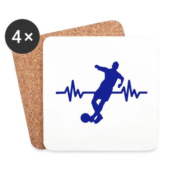 Herzschlag - Football / Sportverein Kicker Fußball - Dessous de verre (lot de 4) - blanc - Devant