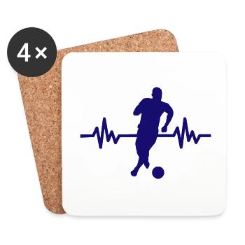 Herzschlag - Football / Sportverein Kicker Fußball - Dessous de verre (lot de 4) - blanc - Devant