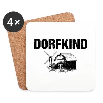 Dorfkind Bauernhof Landleben Dorf - Untersetzer (4er-Set) - Weiß - Vorne