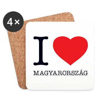 I LOVE MAGYARORSZAG Hungary Ungarn - Untersetzer (4er-Set) - Weiß - Vorne