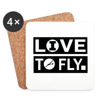 Lieben Sie zu fliegen, leben Sie, um zu fliegen. T-Shirt für Piloten. - Untersetzer (4er-Set) - Weiß - Vorne