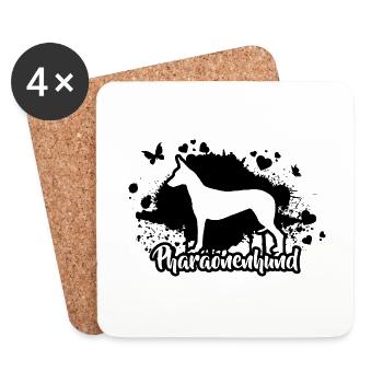 PHARAONENHUND Hund Hunde Wilsigns - Untersetzer (4er-Set) - Weiß - Vorne