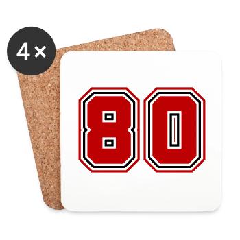 80 Zahl Symbol - Untersetzer (4er-Set) - Weiß - Vorne