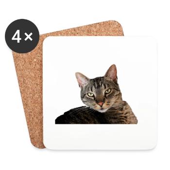 Katze Kätzchen - Untersetzer (4er-Set) - Weiß - Vorne