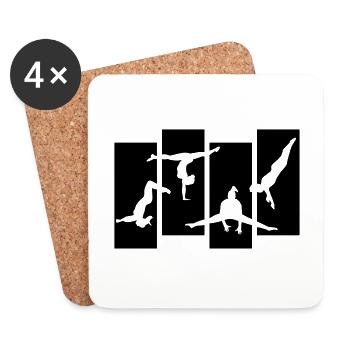 Gymnastics, Gymnast - Coasters (set of 4) - white - Front