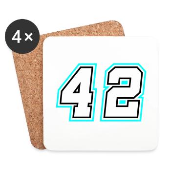 42 Zahl symbol - Untersetzer (4er-Set) - Weiß - Vorne