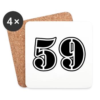 59 Zahl Symbol - Untersetzer (4er-Set) - Weiß - Vorne